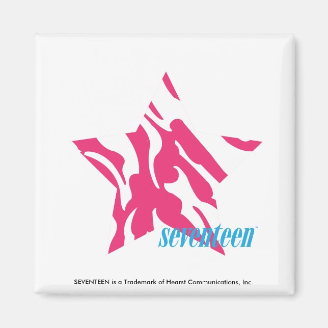 Zebra Magenta 4 Magnet (Front)