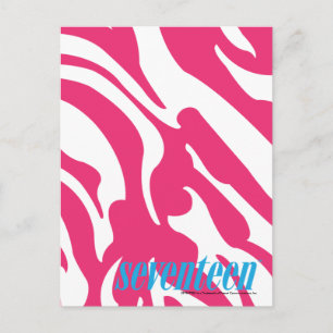 Zebra Magenta Postcard