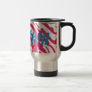 Zebra Magenta Travel Mug