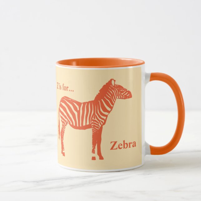 Zebra - Mandarin and light orange Mug (Right)