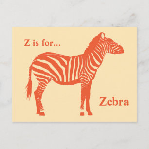 Zebra - Mandarin and light orange Postcard