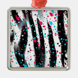 Zebra Metal Tree Decoration