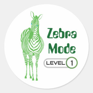 Zebra Mode Level 1, Customizable Sticker
