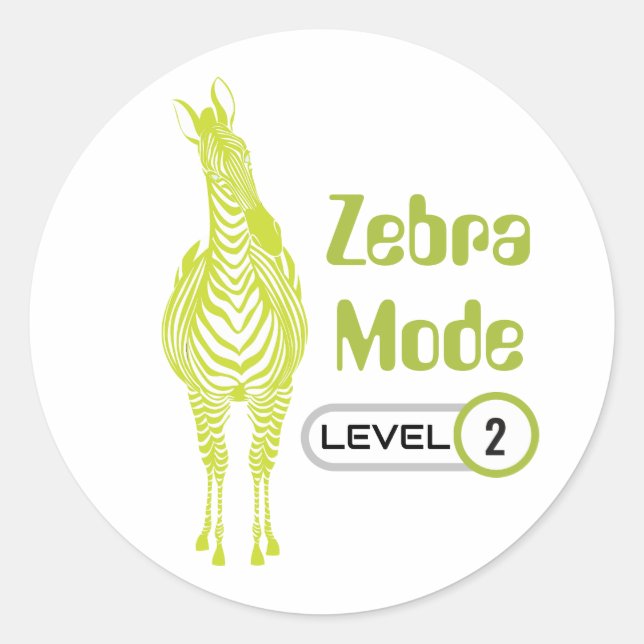 Zebra Mode Level 2, Customisable Sticker (Front)