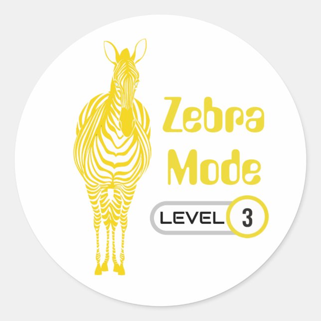 Zebra Mode Level 3, Customisable Sticker (Front)