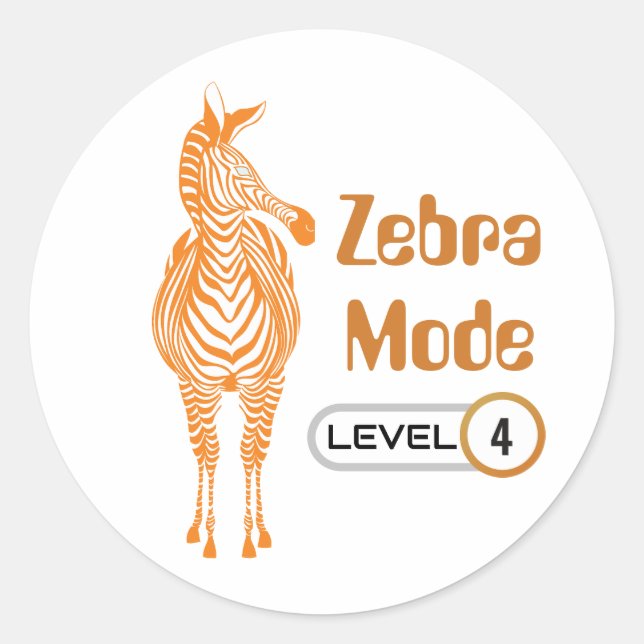 Zebra Mode Level 4, Customisable Sticker (Front)