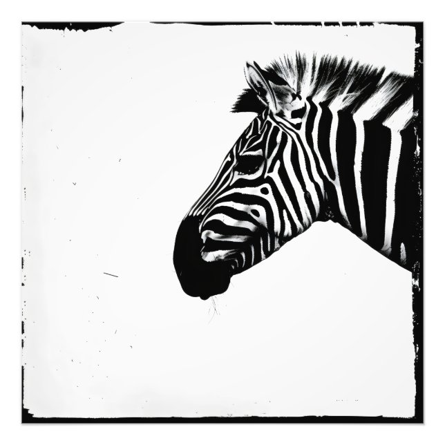 Zebra Monochromatic Minimalism Photo Print (Front)
