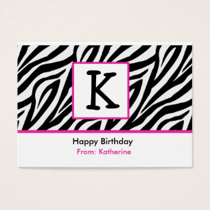 Zebra monogram gift enclosure (#GIFT002)