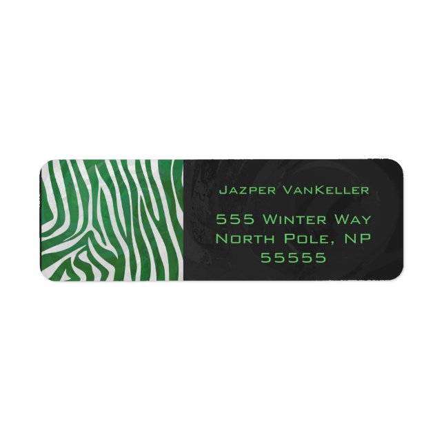 Zebra Monogram Green and White Print (Front)