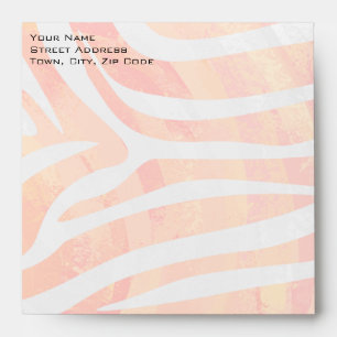 Zebra Monogram Orange and White Envelope