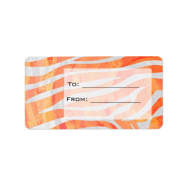 Zebra Monogram Orange and White Label (Front)
