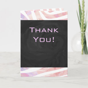 Zebra Monogram Pink and White Card