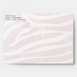 Zebra Monogram Pink and White Envelopes