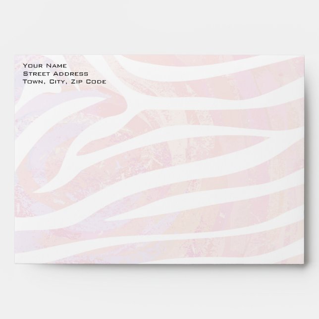 Zebra Monogram Pink and White Envelopes (Front)