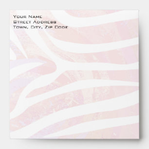 Zebra Monogram Pink and White Envelopes