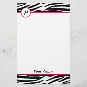 Zebra Monogram Stationery