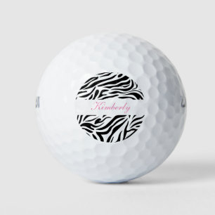 Zebra Monogram Style Golf Balls