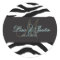 Zebra monogram wedding stickers