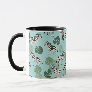 Zebra Monstera Pattern Mug