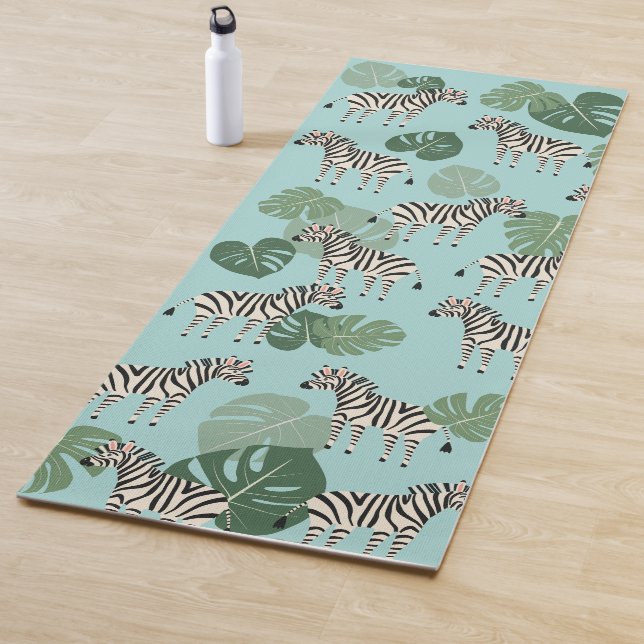 Zebra Monstera Pattern Yoga Mat (In Situ)