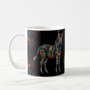 Zebra Mosaic Stained Glass Coffee Mug