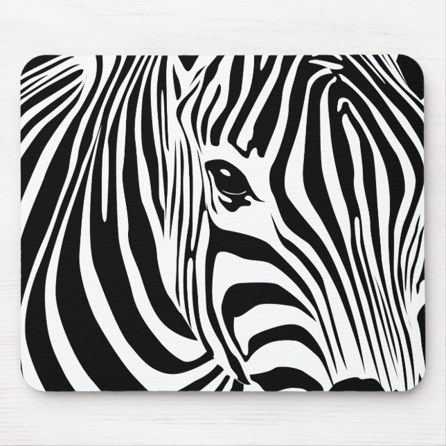 Zebra Mousepad (Black) (Front)