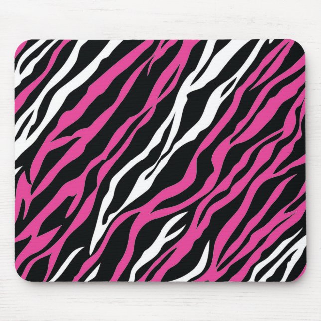 Zebra Mousepad - Pink & White (Front)