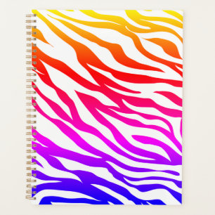Zebra Multicolored Skin Stripes Pattern-15392 Planner
