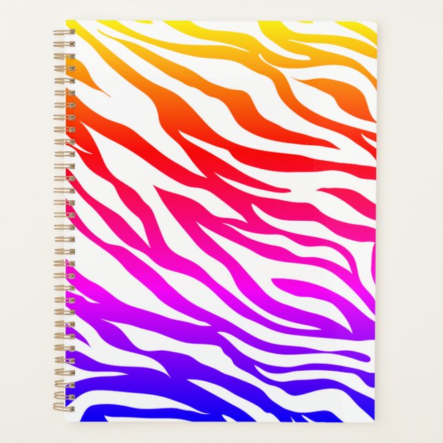 Zebra Multicolored Skin Stripes Pattern-15392 Planner (Front)