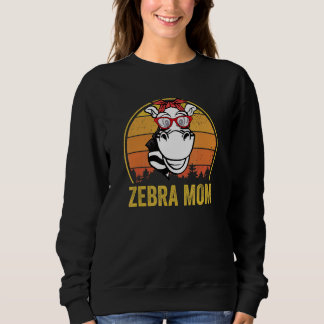 Zebra Mum Retro Vintage Sunglasses Cute Zebra Hum Sweatshirt