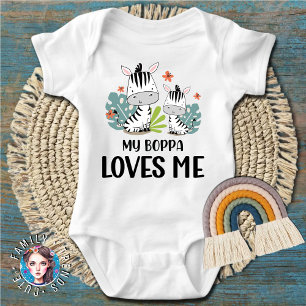 Zebra My Boppa Loves Me Baby Bodysuit