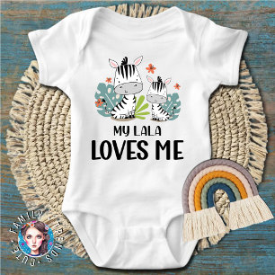 Zebra My Lala Loves Me Baby Bodysuit