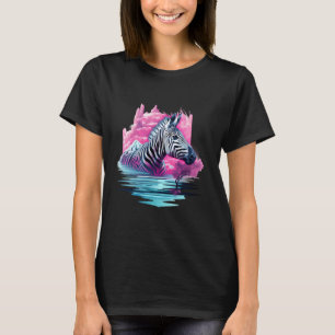 Zebra Nature Colourful Portrait Artwork Wildlife A T-Shirt