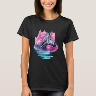 Zebra Nature Colourful Portrait Artwork Wildlife A T-Shirt