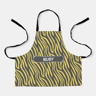 Zebra Navy Yellow Minimal Pattern Apron