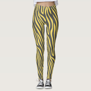 Zebra Navy Yellow Minimal Pattern Leggings