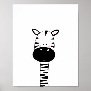 Zebra Nursery Print Black and white modern zoo