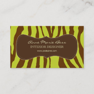 Zebra Olive Chocolate  business cards