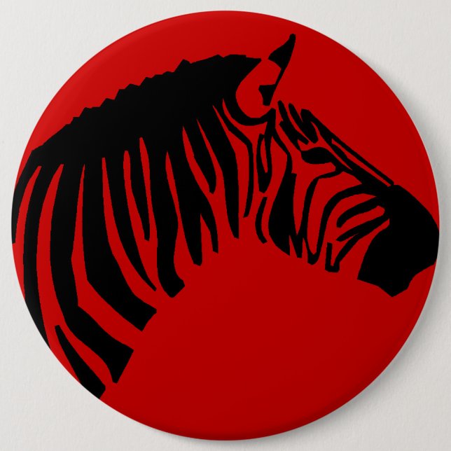 ZEBRA ON RED BUTTON (Front)