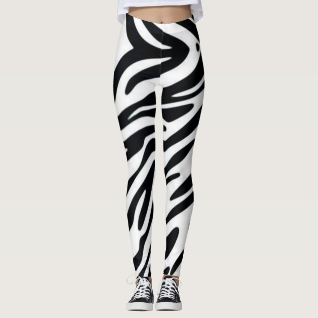Zebra One Classic Animal Print Fashion Leggings (Front)