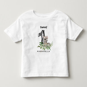 *~* Zebra ONE First Birthday Jungle Baby Girl Toddler T-Shirt