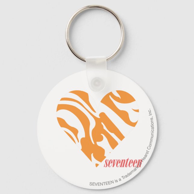 Zebra Orange 2 Key Ring (Front)