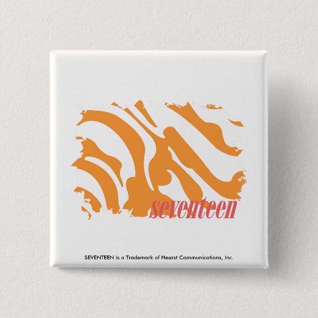 Zebra Orange 4 15 Cm Square Badge (Front)