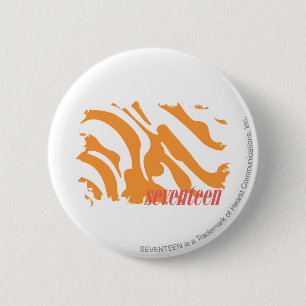 Zebra Orange 4 6 Cm Round Badge