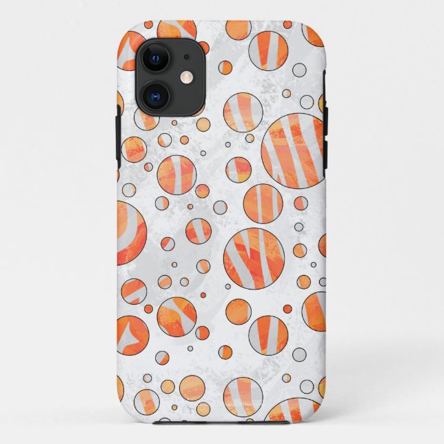 Zebra Orange and White Polka Dot Case-Mate iPhone Case (Back)