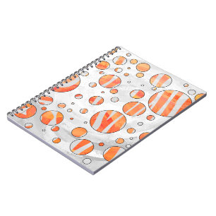Zebra Orange and White Polka Dot Notebook