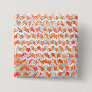 Zebra Orange and White Print 15 Cm Square Badge