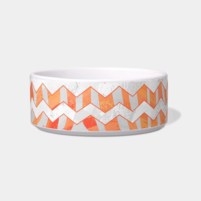 Zebra Orange and White Print Bowl (Right)