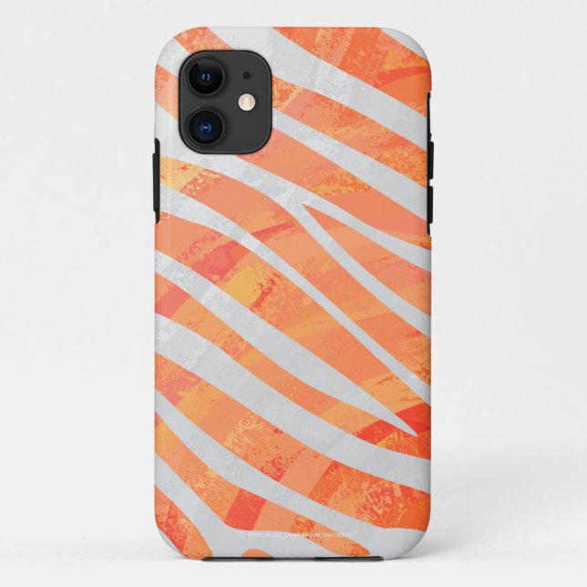Zebra Orange and White Print Case-Mate iPhone Case (Back)