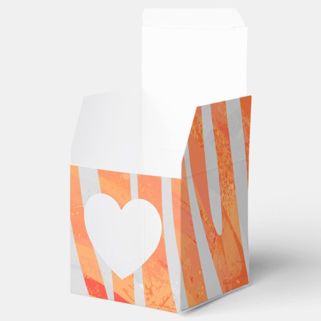 Zebra Orange and White Print Favour Box (Opened)